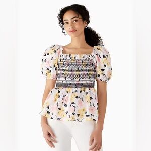 KATE SPADE ♠️ LILY BLOOMS PUFF SLEEVE TOP 💐💐🌈💐🌸🌸🌸🌸🌸🌸🌸🌸🌸🌸🌸